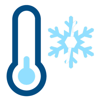 animation-temperature-froide Animation d'un flocon à coté d'un thermomètre indiquant une température froide.